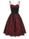 Robe Année 50 Bretelle Vin Rouge Cocktail