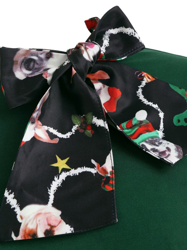 Robe Vintage Année 50 Vintage Patchwork Imprimée Chien Mignon