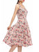 Robe Vintage Florale Rose à Col Licou Année 50 Cocktail Pin Up