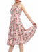 Robe Vintage Florale Rose à Col Licou Année 50 Cocktail Pin Up