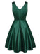 Robe de Noël Verte Vintage Année 50 sans Manches Soirée Cocktail Pin Up
