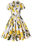 Robe Vintage Années 50 A Citron Manches Courtes