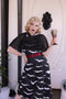 Robe Swing Vintage Année 50 avec Cape Chauve-Souris Halloween