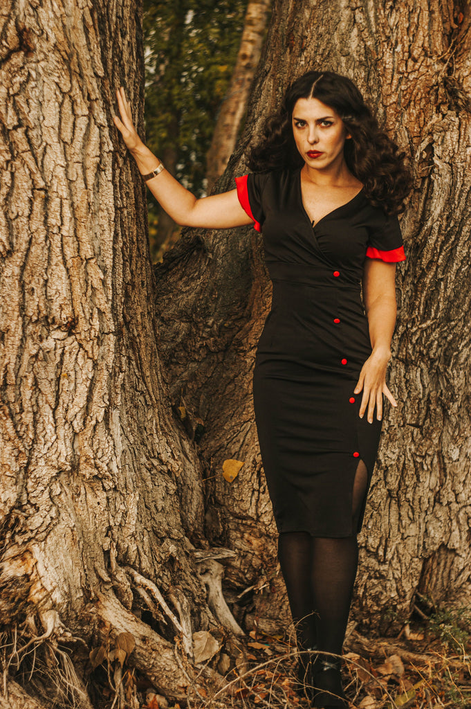 Robe Crayon Vintage Robe Noire Pin Up Robe Crayon Vintage