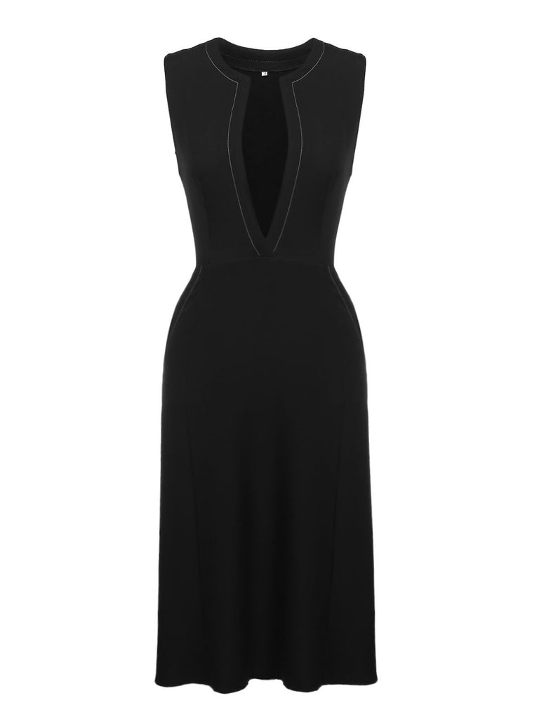 Robe Année 50 Noire avec La Poche