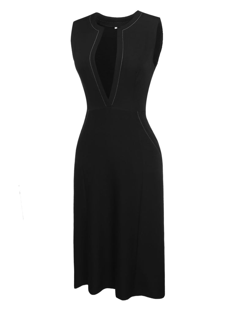 Robe Année 50 Noire avec La Poche