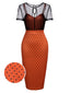 Robe moulante illusion orange des années 1960