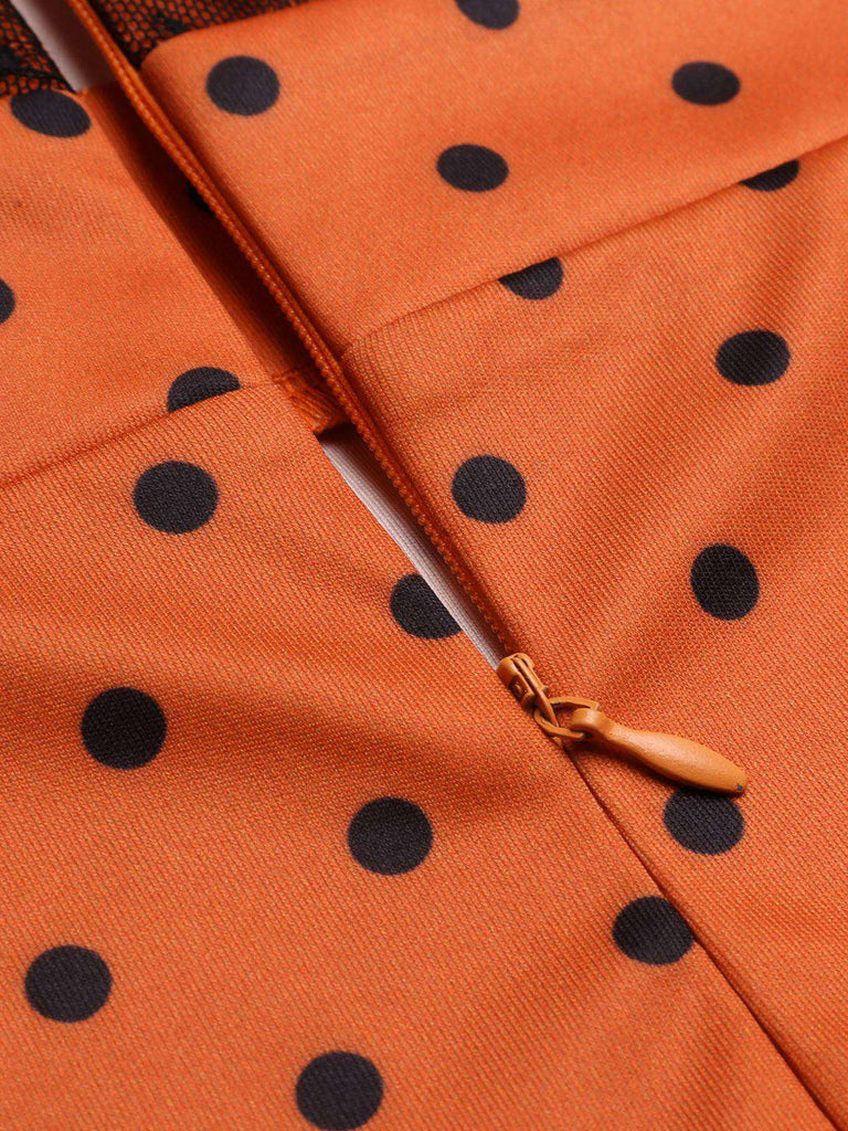 Robe moulante illusion orange des années 1960