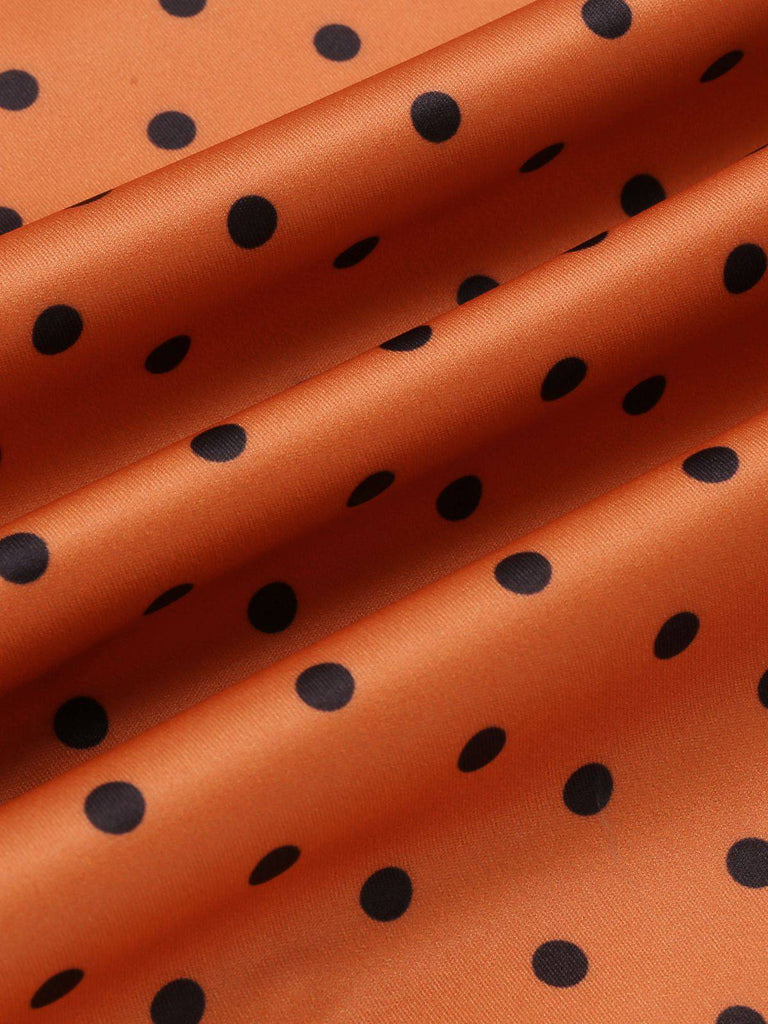 Robe moulante illusion orange des années 1960