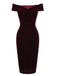 Robe Crayon Vintagr Année 60 Bordeaux en Velours Soirée Cocktail Chic