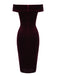 Robe Crayon Vintagr Année 60 Bordeaux en Velours Soirée Cocktail Chic