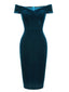 Robe Crayon Année 60 Solide en Velours