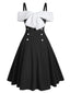 Robe de Noël Vintage Année 50 Épaules Froides Avec Papillon Nœud