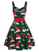Robe de Noël Vintage à Bretelle Année 50 Chapeau de Noël Chic