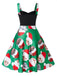 Robe de Noël Vintage femme à Bretelle Année 50 Chat de Noël Chic