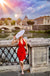 Robe Crayon Vintage Rouge Année 60 à Col Licou
