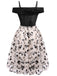 Robe Swing Année 50 Épaules Froides et Dénudées