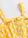 Robe Swing Vintage Jaune Année 50 Boutonnée à Pois Chic