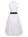 Robe Rockabilly Swing Vintage Année 50 Blanche Ceinture Soirée Cocktail