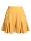 Shorts Jaune à Volants avec Poches