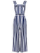 Combinaison Vintage Année 50 à Rayures avec Ceinture Bleu et Blanc