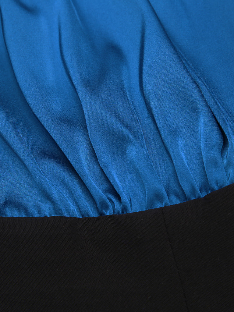 [PRÉ-VENTE] Combinaison Vintage Année 50 Chemisier Bleu et Pantalon Noir Chic