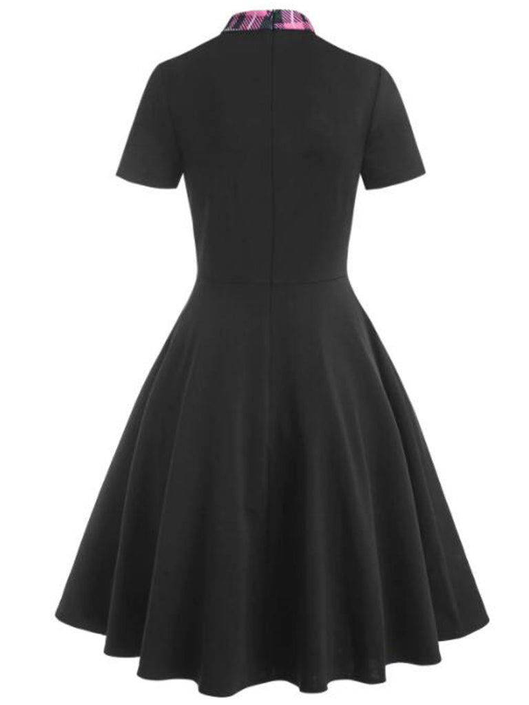 Robe Rockabilly Vintage Année 50 Boutonnée à Carreaux Pin Up