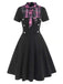 Robe Rockabilly Vintage Année 50 Boutonnée à Carreaux Pin Up