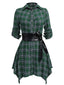 Robe Swing Vintage Année 50 Boutonnée à Carreaux Avec Ceinture Chic
