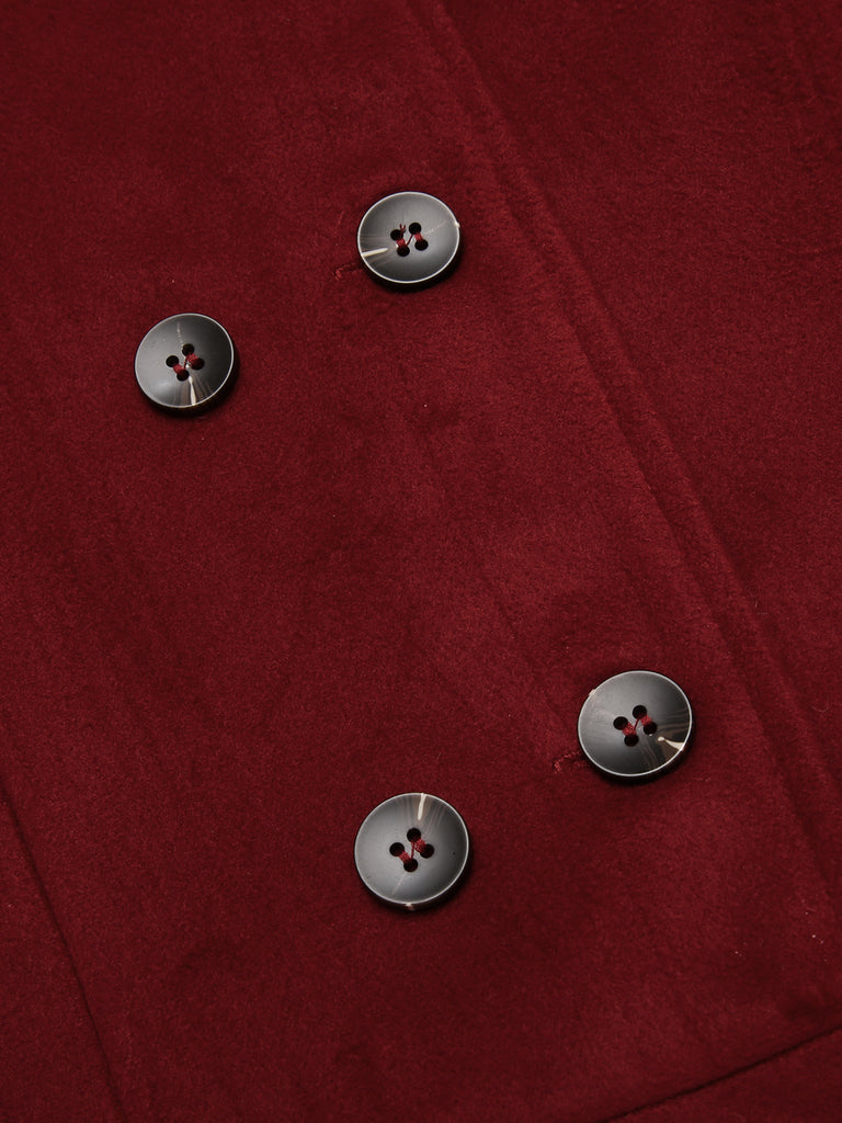 Veste Slim Vintage à Double Boutonnage en Fourrure Synthétique à Capuche Princess