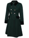 Manteau à Boutons Uni Vert Foncé Années 1950