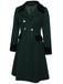 Manteau à Boutons Uni Vert Foncé Années 1950