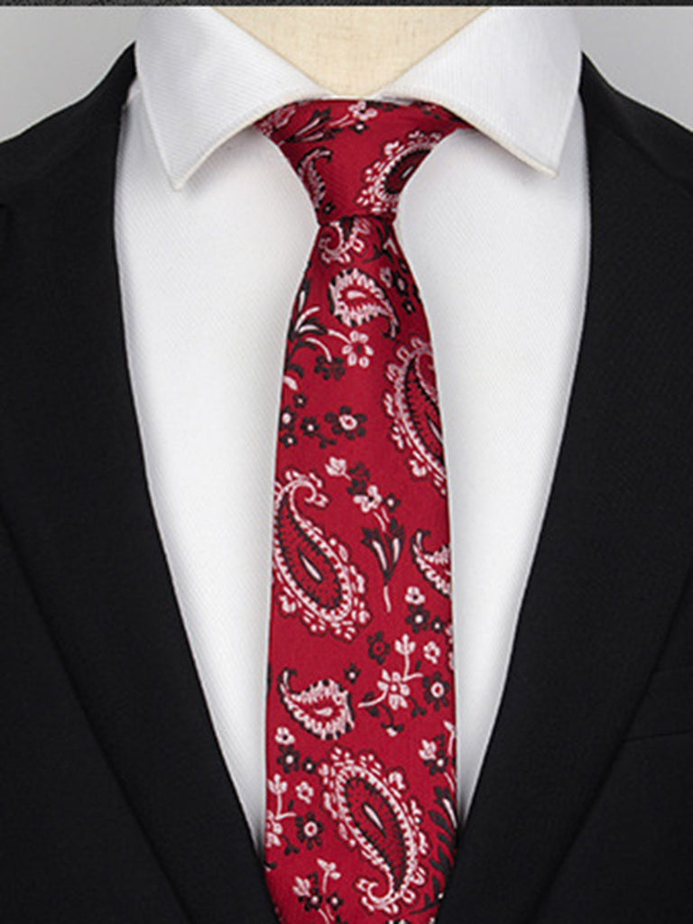Cravate Paisley à Fleurs Rétro Pour Hommes