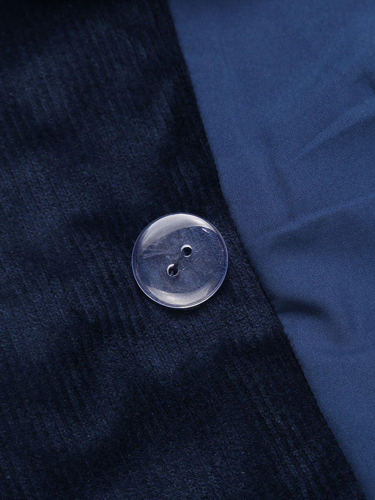 [Prévente] Manteau long grande taille en velours bleu marine des années 1950