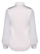 2PCS Chemisière Unie Blanche et Pantalon à Bretelles Noir