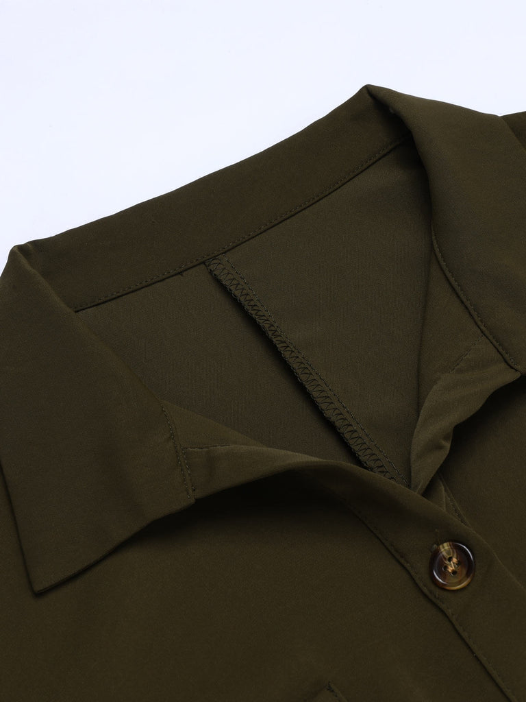 Combishort uni à Lacets Vert Armée des Années 1950