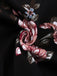 Robe trapèze en dentelle florale noire des années 1950
