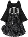 Robe Gothique d'Halloween à la Taille Empire en Toile d'Araignée