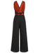 Combinaison patchwork papillon orange à col en V