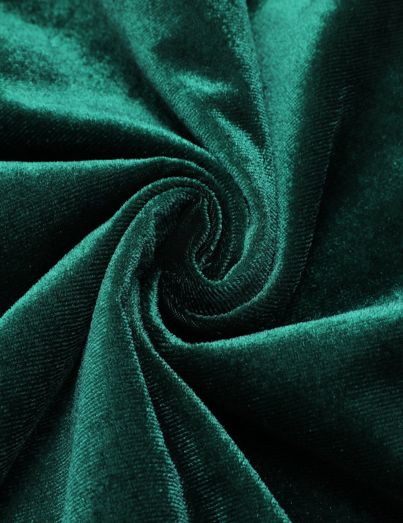 [Prévente] Robe patchwork en dentelle de velours verte des années 1960