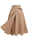 2PCS Combishort à revers léopard et jupe kaki vintage