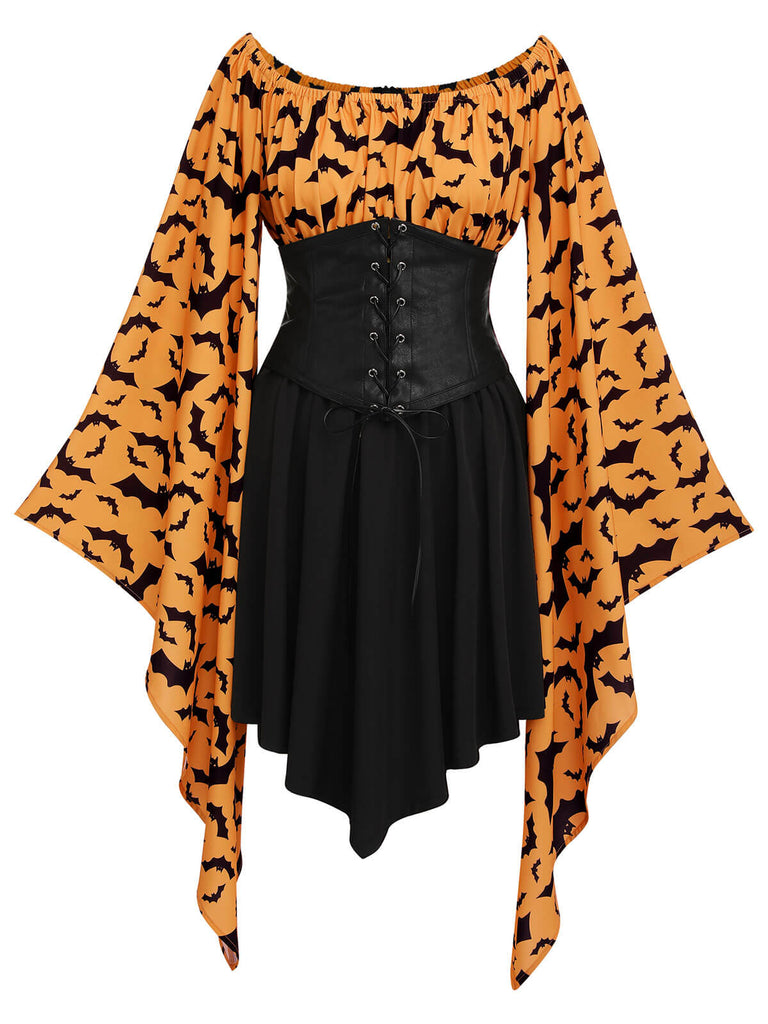 Robe d'Halloween à Taille Empire Chauve-Souris Gothique