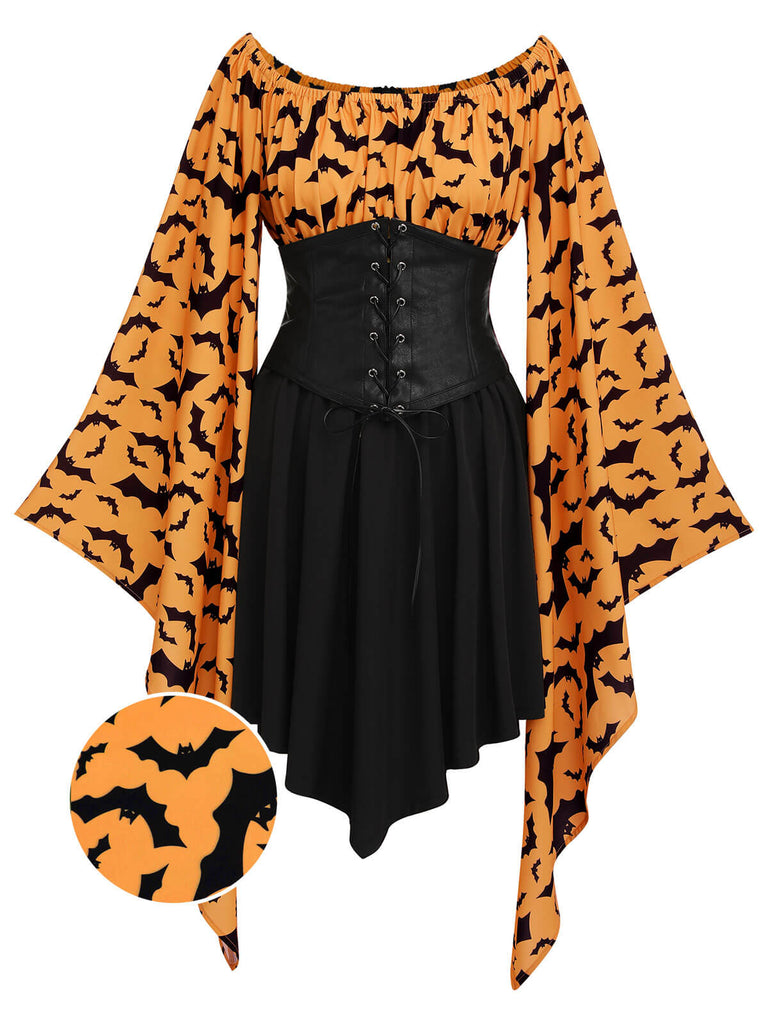 Robe d'Halloween à Taille Empire Chauve-Souris Gothique