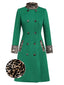 Manteau boutonné patchwork léopard vert années 1950