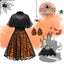 Robe et châle patchwork à bretelles d'Halloween des années 1950