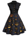 Robe noire à nœud papillon d'Halloween des années 1950