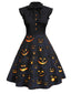 Robe noire à nœud papillon d'Halloween des années 1950