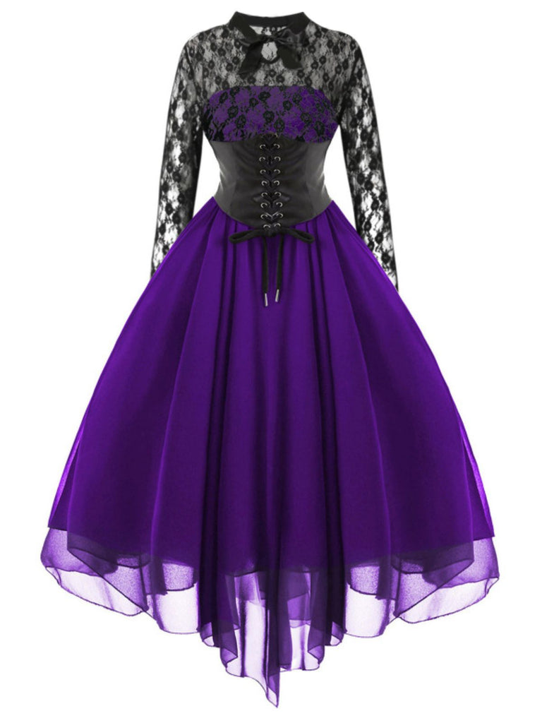 Robe trapèze en dentelle Steampunk d'Halloween des années 1950