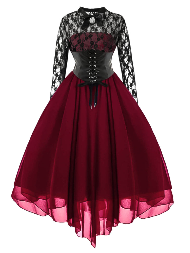 Robe trapèze en dentelle Steampunk d'Halloween des années 1950