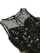 Robe trapèze sans manches en gaze à fleurs des années 1950